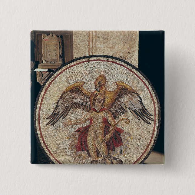 Bóton Quadrado 5.08cm A abducção de Ganymede, ò-ó século (Frente)