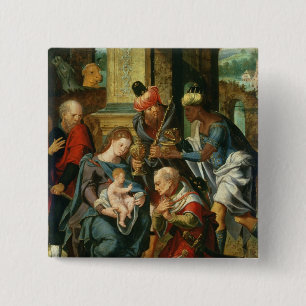 Bóton Quadrado 5.08cm A adoração dos Magi, 1530