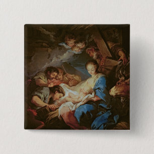 Bóton Quadrado 5.08cm A adoração dos pastores (óleo em canvas) 2