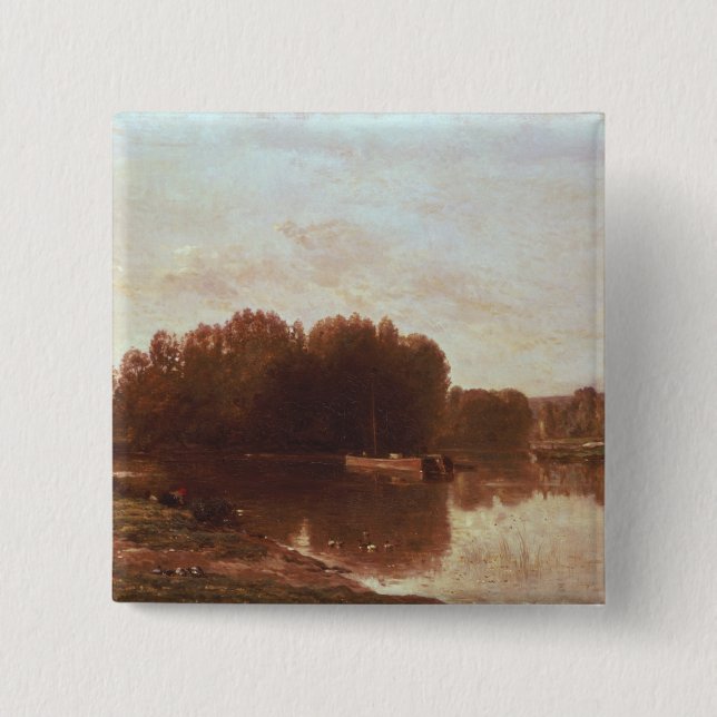 Bóton Quadrado 5.08cm A afluência (Frente)