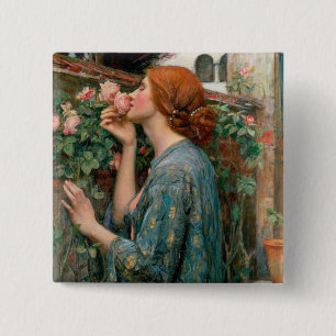 Bóton Quadrado 5.08cm A alma do rosa, 1908