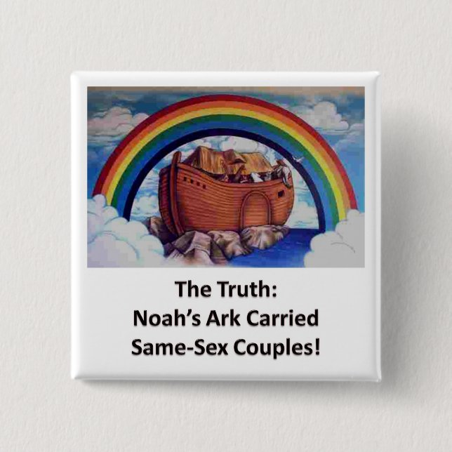 Bóton Quadrado 5.08cm A arca de Noah:  A verdade (Frente)