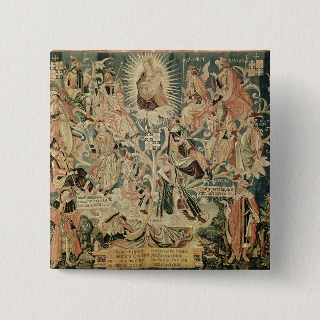 Bóton Quadrado 5.08cm A árvore de Jesse (Frente)