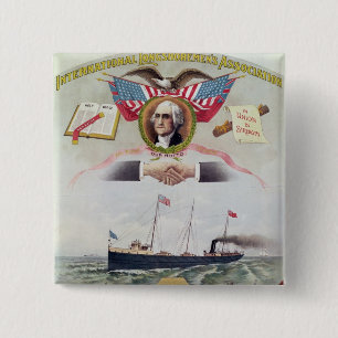 Bóton Quadrado 5.08cm A associação dos Longshoremen internacionais