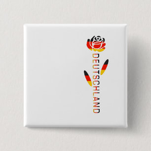 Bóton Quadrado 5.08cm A bandeira da alemanha aumentou