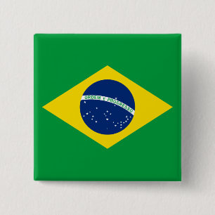 Bóton Quadrado 5.08cm A bandeira do Brasil