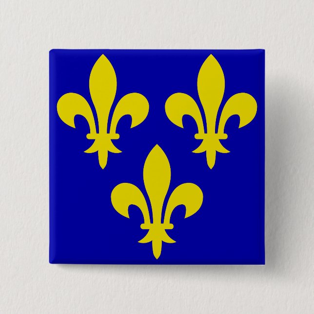 Bóton Quadrado 5.08cm A Bandeira Medieval da França (Frente)