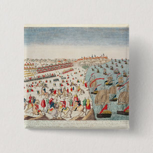 Bóton Quadrado 5.08cm A batalha de Yorktown, o 19 de outubro de 1781