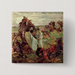 Bóton Quadrado 5.08cm A batalha entre Russo e Tatars, 1916