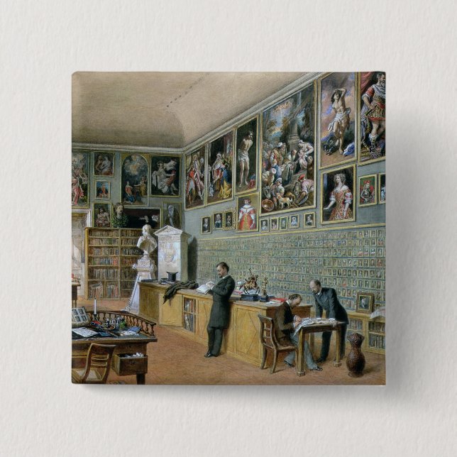 Bóton Quadrado 5.08cm A biblioteca (Frente)