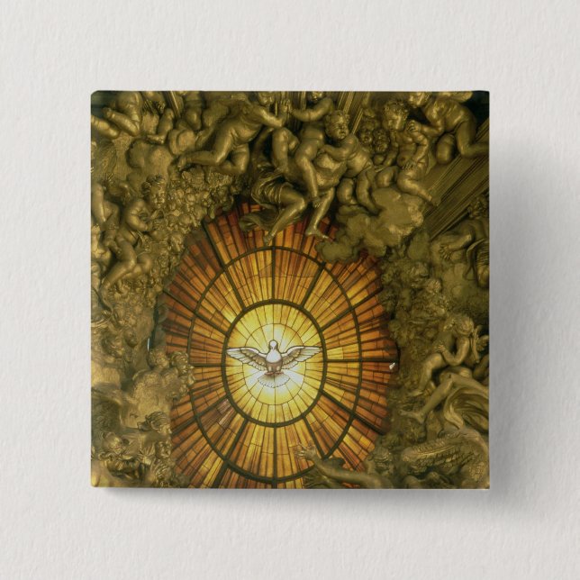 Bóton Quadrado 5.08cm A cadeira de St Peter (Frente)