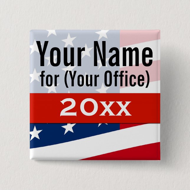 Bóton Quadrado 5.08cm A campanha politica não-partidário cria o seu (Frente)