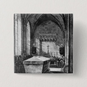 Bóton Quadrado 5.08cm A capela da morgue na igreja de St Mary