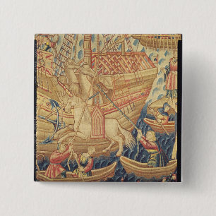 Bóton Quadrado 5.08cm A chegada de Vasco de Gama em Calicut