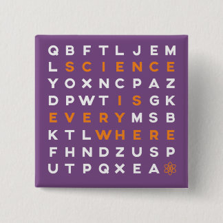 Bóton Quadrado 5.08cm A ciência do Pin do quebra-cabeça da palavra está