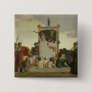 Bóton Quadrado 5.08cm A comédia humana, c.1852