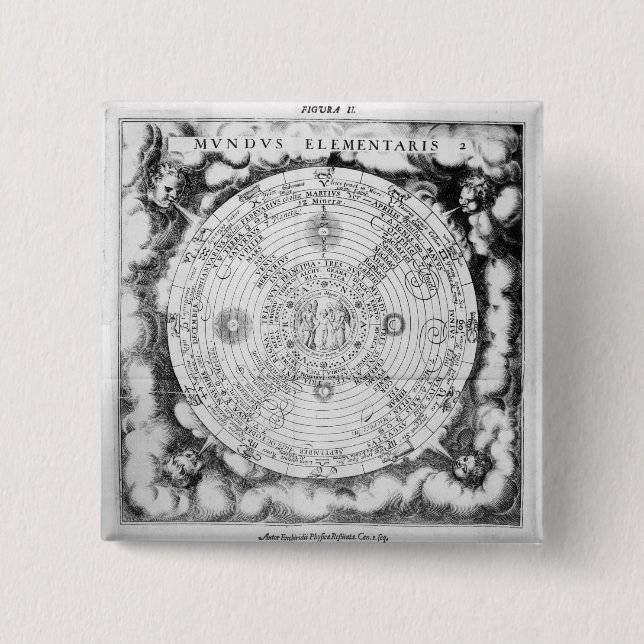 Bóton Quadrado 5.08cm A composição elementar do mundo (Frente)