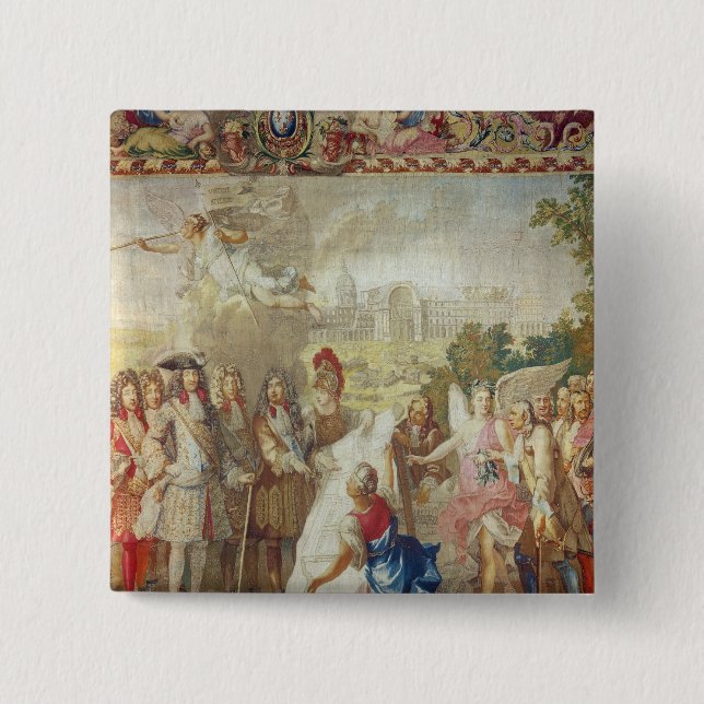 Bóton Quadrado 5.08cm A construção de Les Invalides (Frente)