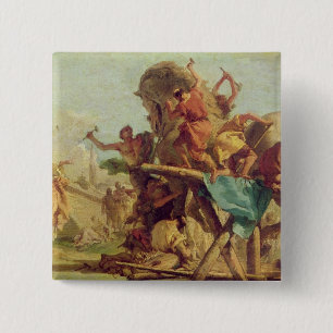 Bóton Quadrado 5.08cm A construção do Trojan Horse, c.1760
