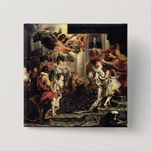 Bóton Quadrado 5.08cm A coroação de Marie de Medici na Rua.