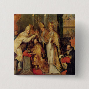 Bóton Quadrado 5.08cm A coroação do imperador romano santamente de