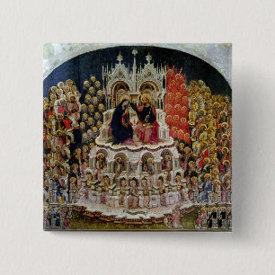 Bóton Quadrado 5.08cm A coroação do Virgin no paraíso, 1438