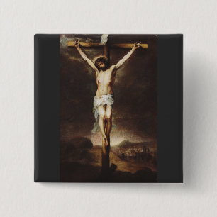 Bóton Quadrado 5.08cm A Crucificação por Bartolome Esteban Murillo