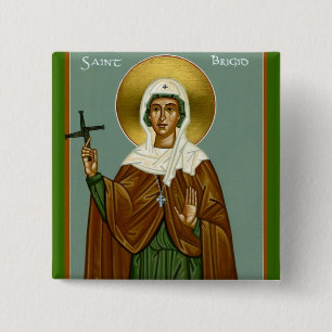 Bóton Quadrado 5.08cm A cruz de Brigid do santo
