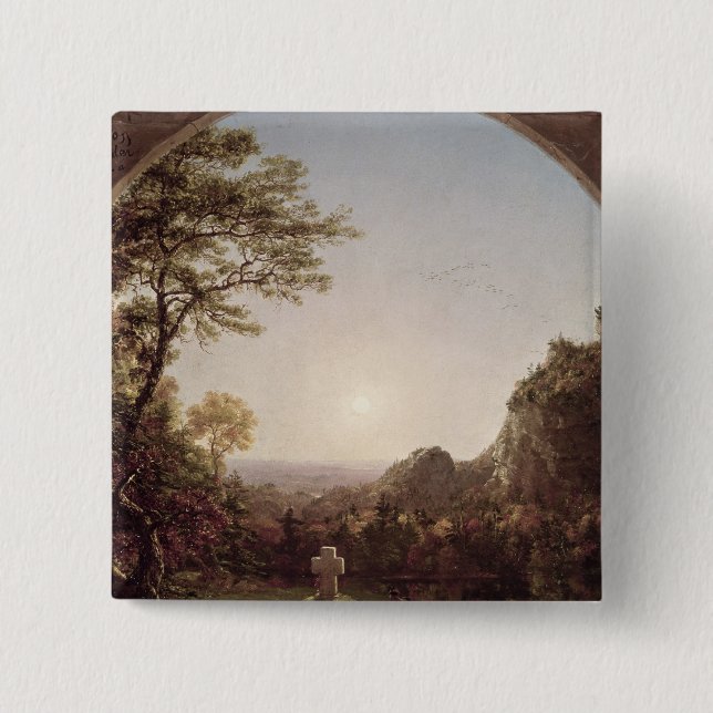 Bóton Quadrado 5.08cm A cruz solitário, 1845 (Frente)