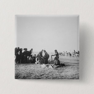 Bóton Quadrado 5.08cm A dança de fantasma, South Dakota, 1890 (foto de