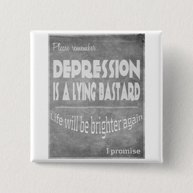 Bóton Quadrado 5.08cm a depressão encontra-se #silverribbons (Frente)