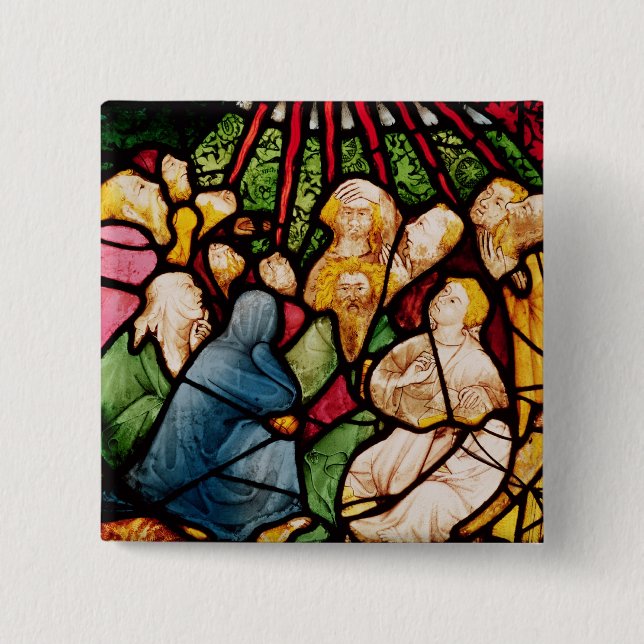 Bóton Quadrado 5.08cm A descida do Espírito Santo, c.1400 (Frente)