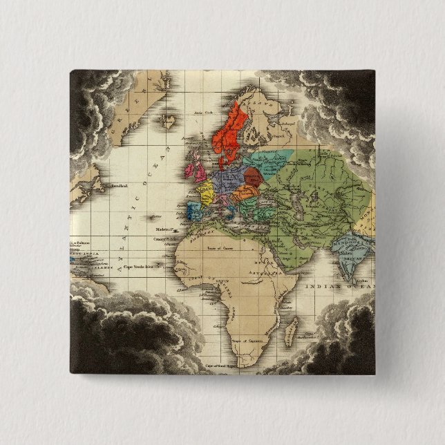 Bóton Quadrado 5.08cm A descoberta do America 1498 AD (Frente)