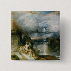 Bóton Quadrado 5.08cm A divisão do herói e do Leander (óleo em canvas