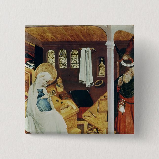 Bóton Quadrado 5.08cm A dúvida de St Joseph, c.1410-20 (Frente)