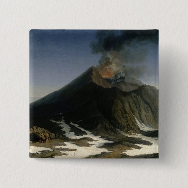 Bóton Quadrado 5.08cm A erupção de Etna (Frente)