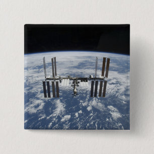 Bóton Quadrado 5.08cm A estação espacial internacional na órbita
