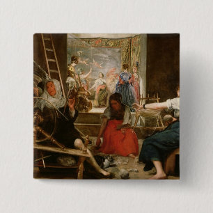 Bóton Quadrado 5.08cm A fábula do Arachne, ou os giradores, c.1657 (ól
