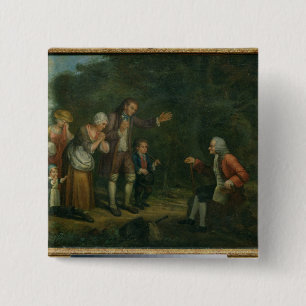 Bóton Quadrado 5.08cm A família de Calas antes de Voltaire em Ferney