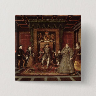 Bóton Quadrado 5.08cm A família de Henry VIII: