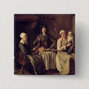 Bóton Quadrado 5.08cm A família do camponês, 1642 (óleo em canvas)