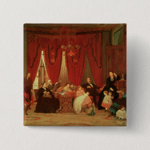 Bóton Quadrado 5.08cm A família do portal, 1870-71
