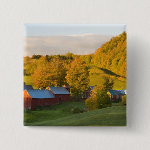 Bóton Quadrado 5.08cm A Fazenda Jenne em Woodstock, Vermont. Outono. 2