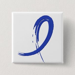 Bóton Quadrado 5.08cm A fita azul A4 do cancro do cólon