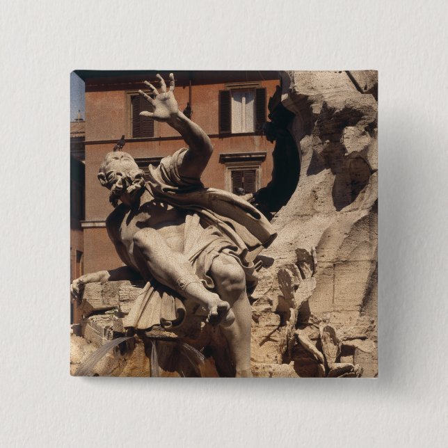 Bóton Quadrado 5.08cm A fonte dos quatro rios (Frente)