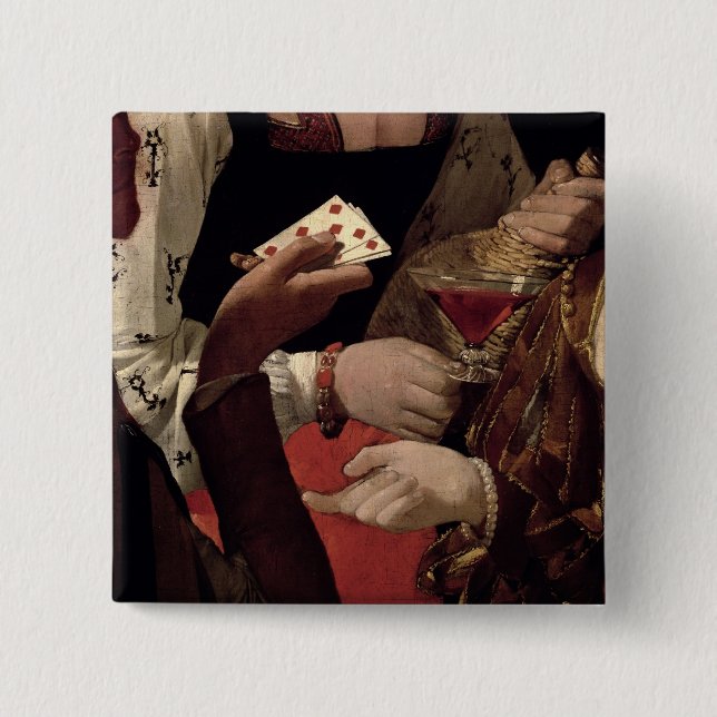 Bóton Quadrado 5.08cm A fraude com o ás de diamantes, detalhe de (Frente)