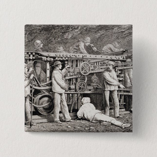 Bóton Quadrado 5.08cm A galeria avançada no lado francês da (Frente)