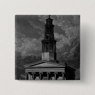 Bóton Quadrado 5.08cm A igreja do St. Pancrass, fronteia para o oeste