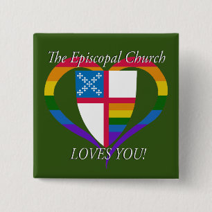 Bóton Quadrado 5.08cm A Igreja Episcopal Te Ama A Pinar Orgulho LGBT