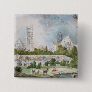 Bóton Quadrado 5.08cm A igreja nova de Sainte-Genevieve